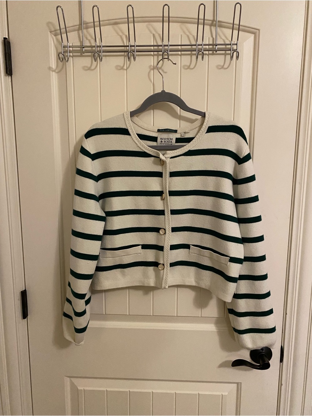 Scotch & soda green striped sweater